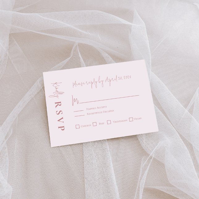 Modern Mauve RSVP Card Karte (Von Creator hochgeladen)
