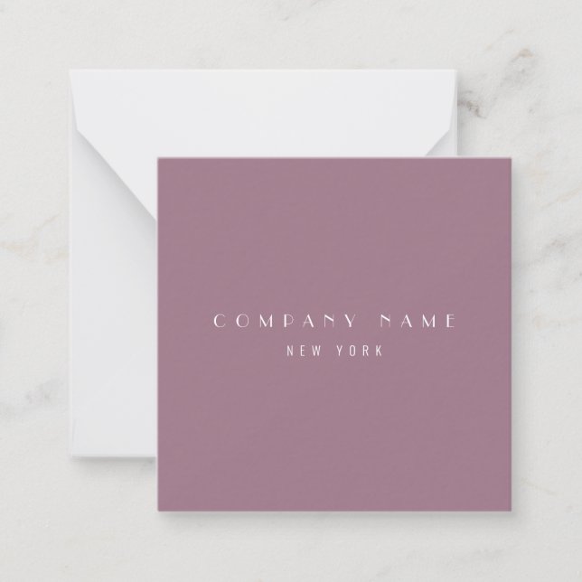 Modern Mauve Sleek Company Typografy Business Mitteilungskarte (Vorderseite)