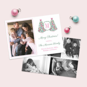 Modern Maximalist Monogram Foto Collage Weihnachte Feiertagskarte