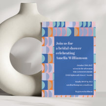 Modern Maximalist Unique Blue Purple Bridal Shower