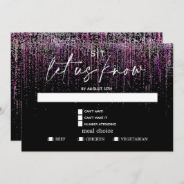 Modern Meal Choice UAWG Edgy Magenta Glitzer Einladung