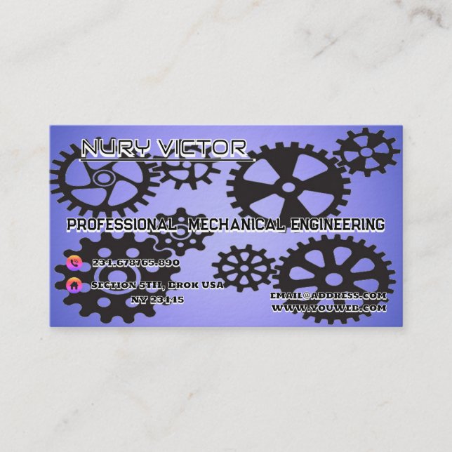 Modern Mechanic Pro Business Name Card Visitenkarte (Vorderseite)