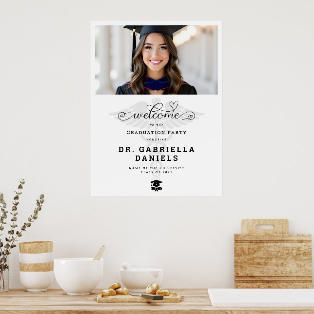 Modern Medical School Graduation Photo Welcome Poster (Küche)