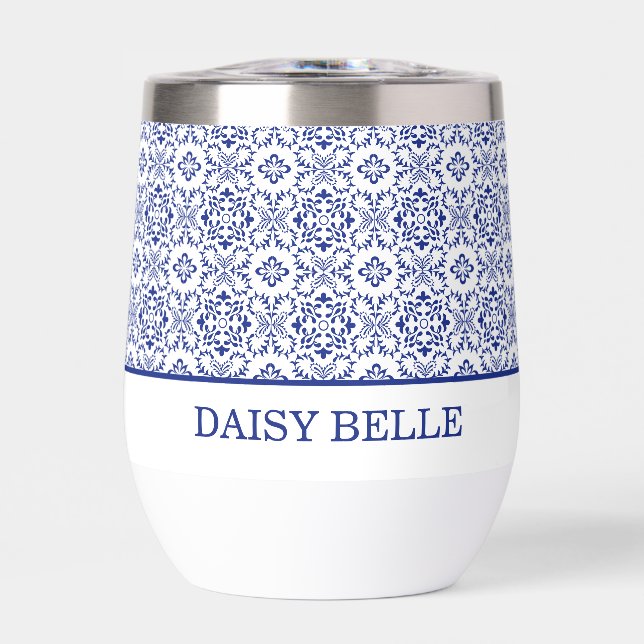 Modern Mediterranean Blue Mosaic Wedding (Vorderseite)