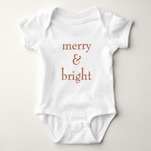 Modern Meran & Bright Terracotta Weihnachtsfeierta Baby Strampler