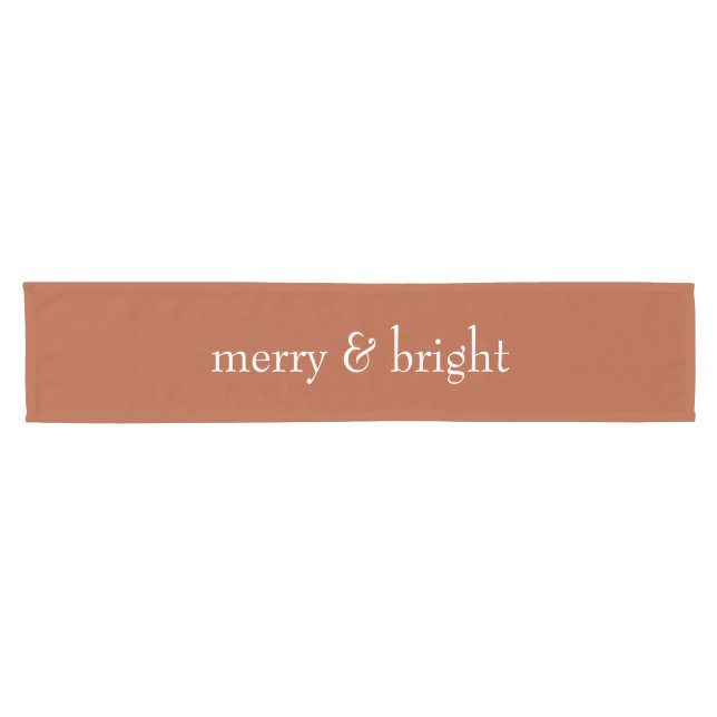 Modern Meran & Bright Terracotta Weihnachtsfeierta Kurzer Tischläufer (Horizontal)