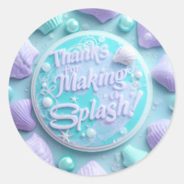 Modern Mermaid Birthday Stickers - Danke für Maki