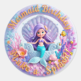 Modern Mermaid Birthday Stickers - Danke für Maki