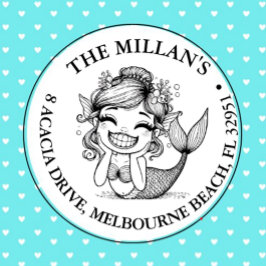 Modern Mermaid Pool Party Thema Permastempel