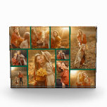 Modern Merriest Christmas Green 10 Multi Collage Fotoblock<br><div class="desc">Moderner Merriest Christmas Green 10 Multi Collage Foto Block. Diese trendige Karte enthält eine Foto-Collage von 9 Fotos der Familie auf der Vorderseite mit benutzerdefiniertem Text und Hintergrund.</div>