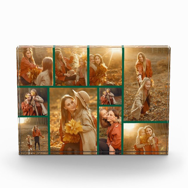 Modern Merriest Christmas Green 10 Multi Collage Fotoblock (Vorderseite)
