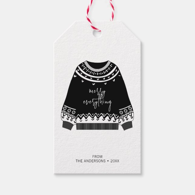 Modern Merry Alles Weihnachten Weihnachten Weihnac Geschenkanhänger (Vorderseite)