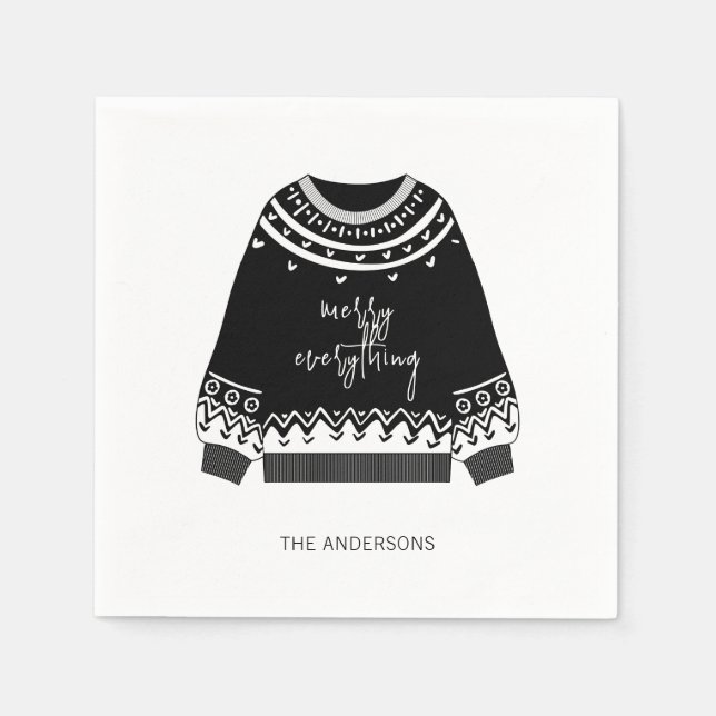 Modern Merry Alles Weihnachten Weihnachten Weihnac Serviette (Vorderseite)