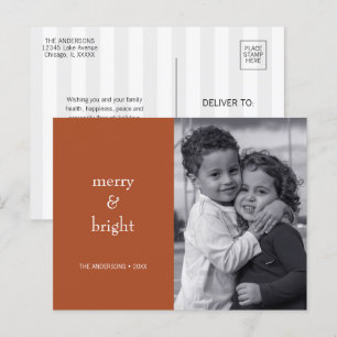 Modern Merry & Bright Terracotta Weihnachten Foto