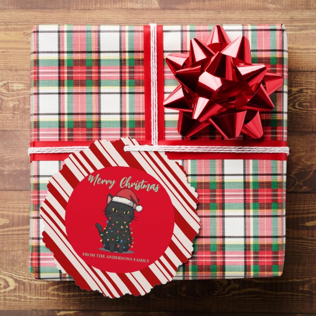 modern merry cat christmas tree kitten CatMAS patt Ornament Karte (Insitu (Geschenk))