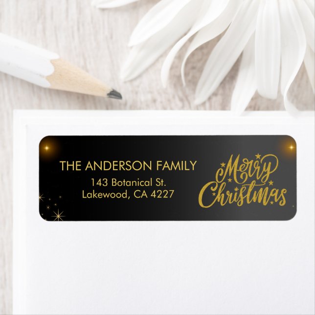 Modern Merry Christmas Address Label (Insitu)