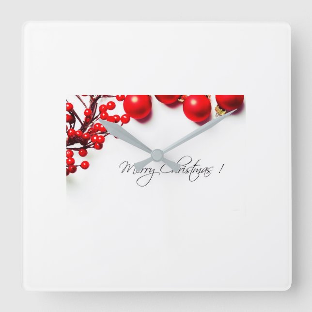 **MODERN MERRY CHRISTMAS** CHRISTMAS KLICKEN QUADRATISCHE WANDUHR (Vorderseite)