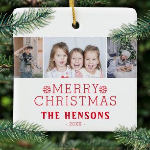 Modern Merry Christmas Family 3 Keramikornament