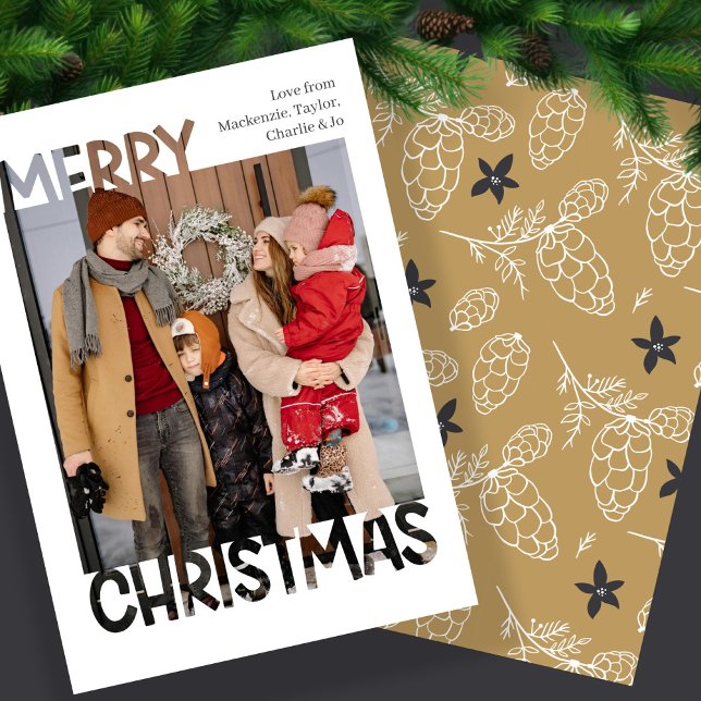 Modern Merry Christmas Photo Personalized Feiertagskarte (Modern Merry Christmas Photo Personalized Holiday Card from Ricaso. Add your own photograph & text
)