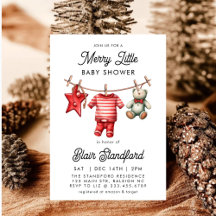 Modern Merry Little Christmas Baby Shower