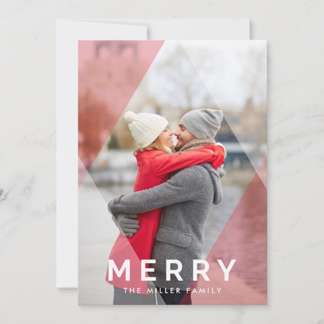 Modern Merryoverlay Holiday | Foto Card Feiertagskarte (Vorderseite)