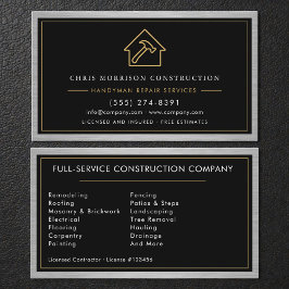 Modern Metal Construction Handyman Visitenkarte