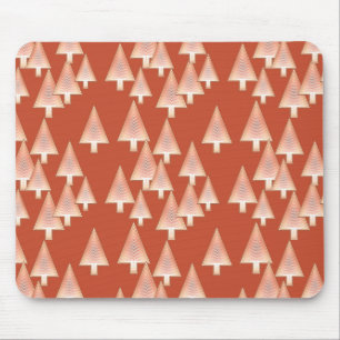 Modern metallic Christmas trees - copper & rust Mousepad