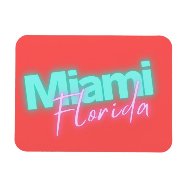 Modern Miami Neon Lights Magnet (Horizontal)