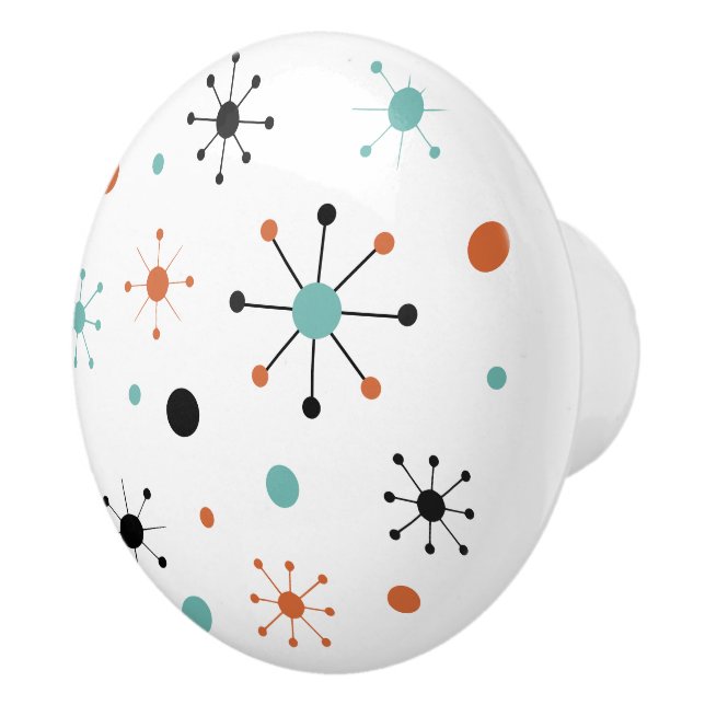 Modern Mid Century Retro Atomic Abstract Keramikknauf (Rechts)