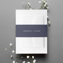 Modern Midnight Blue Wedding Einladungsbanderole