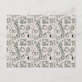 Modern Millennial Dad Doodle Pattern Father's Day Postkarte