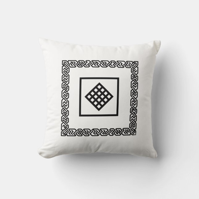 Modern Mindfulness Pillow | Tibetan Minimalist Aes Kissen (Vorderseite)