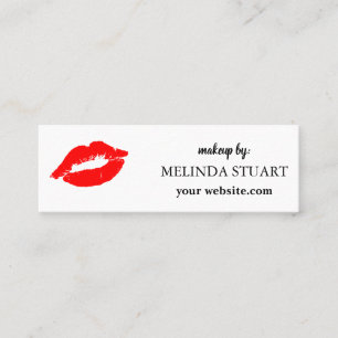 Modern Mini Makeup Künstler Rote Lippen Visitenkarte