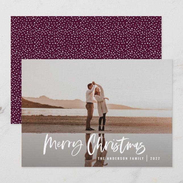 Modern minimal 1 Foto Grün Drehbuch Weihnachten (Vorne/Hinten)