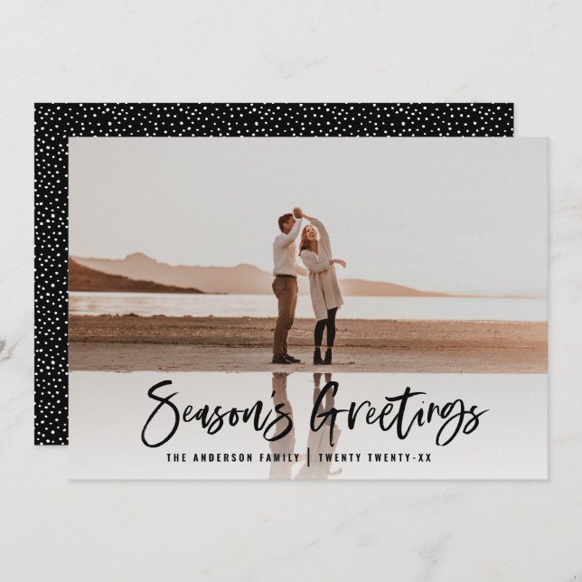 Modern minimal 1 Foto Schwarz/Weiß Weihnachten (Vorne/Hinten)