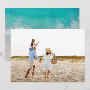 Modern minimal 1 Foto Weihnachtskarte Feiertagskarte