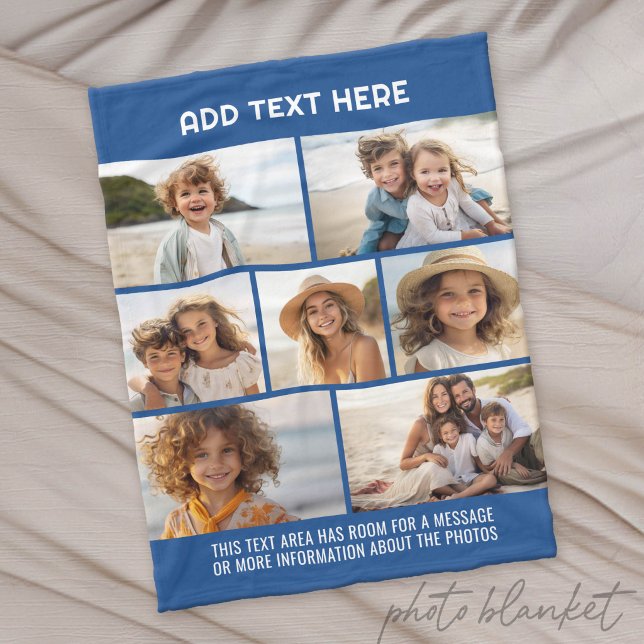 Modern Minimal - 7-Foto-Collage Fleecedecke (Custom Photo Blanket - Makes a Great Gift)
