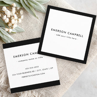 Modern minimal black border elegant professional quadratische visitenkarte