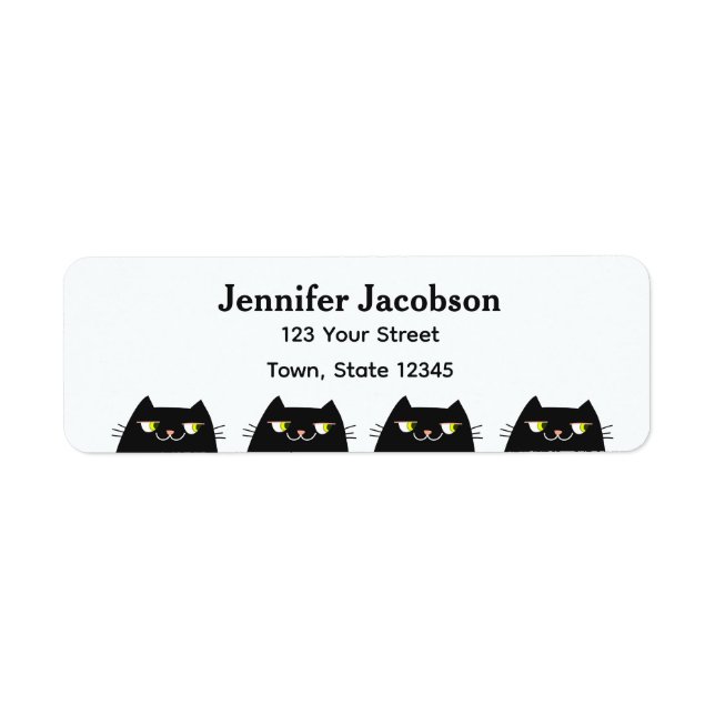 Modern Minimal Black Cat Return Address (Vorne)