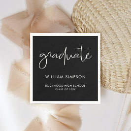 Modern Minimal Black & White Graduate  Serviette