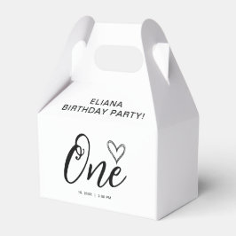 Modern Minimal Boho 1. Geburtstag Geschenkschachtel