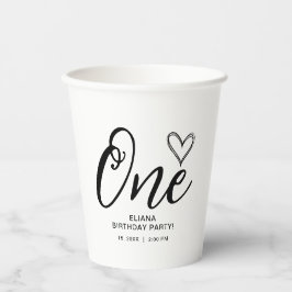 Modern Minimal Boho 1. Geburtstag Pappbecher