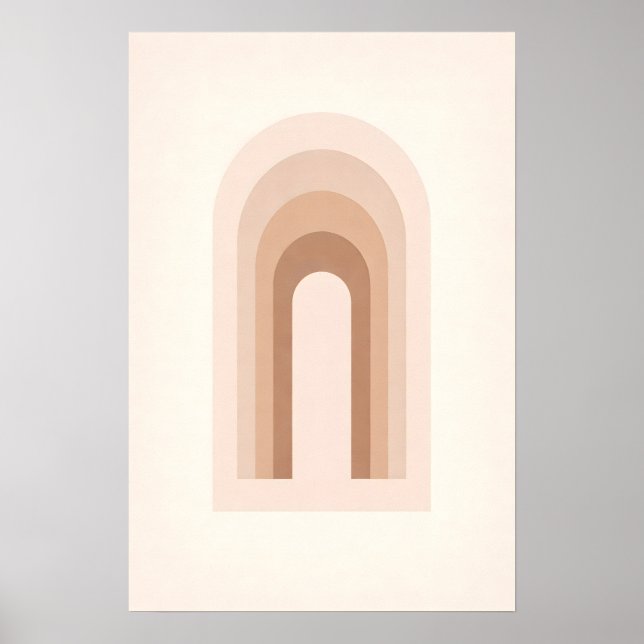 Modern Minimal Boho Abstract Neutral Arches Poster (Vorne)
