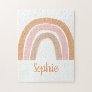Modern Minimal Boho Chic Rainbow Name Puzzle