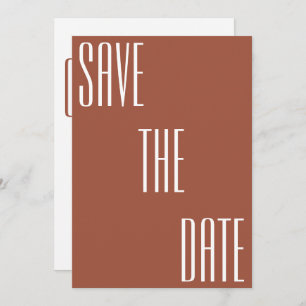 Modern Minimal Bold Typografy Terracotta Wedding Save The Date