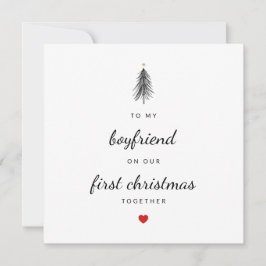 Modern Minimal Boyfriend Christmas Tree Holiday Ca Feiertagskarte
