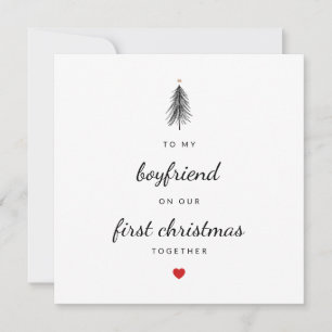 Modern Minimal Boyfriend Christmas Tree Holiday Ca Feiertagskarte