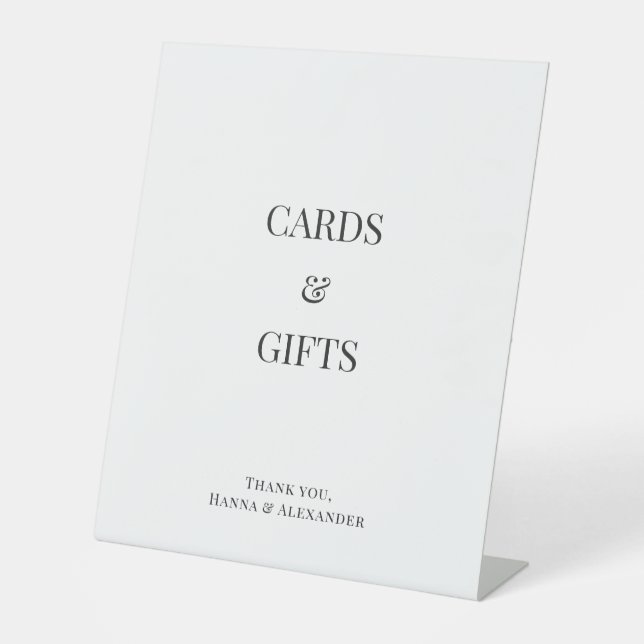 Modern Minimal Cards & Gifts Wedding Sign Sockelschild (Vorderseite)