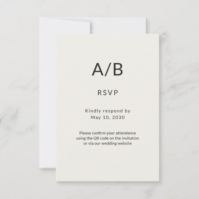 Modern Minimal City Hall Wedding RSVP Card (Vorderseite)