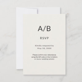 Modern Minimal City Hall Wedding RSVP Card Karte